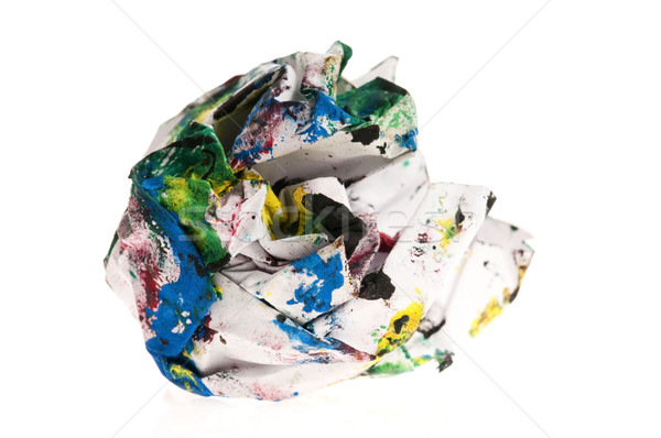 Crumpled paper isolated over white  Stock photo © joannawnuk