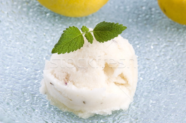 Limone sorbetto lavanda foglia freddo fresche Foto d'archivio © joannawnuk