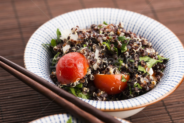 Tabbouleh Quinoa with tomatoes, onion, mint, parsley and lemon Stock photo © joannawnuk