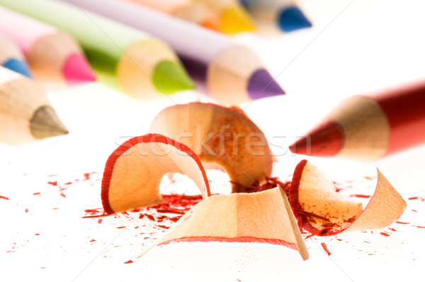 Sharpened pencils and wood shavings Stock photo © joannawnuk