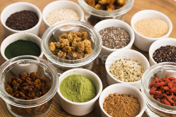 bowls of various superfoods Stock photo © joannawnuk