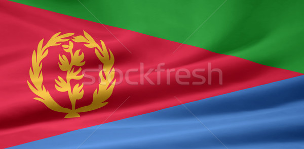 Flagge Eritrea Afrika Tuch Banner Illustration Stock foto © joggi2002