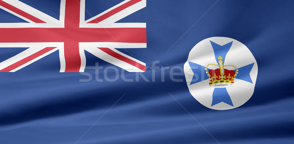 Flagge Queensland Australien groß weiß Tuch Stock foto © joggi2002