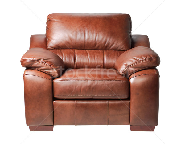 Véritable maison meubles cuir fauteuil brun [[stock_photo]] © JohnKasawa