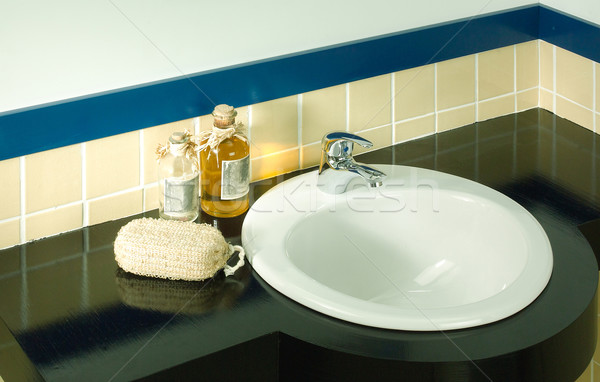 Interior of faucet and washbasin with some blank spaces you coul Stock photo © JohnKasawa