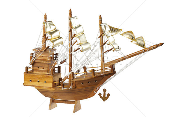 wooden handmade clipper ship for home decoration Stock photo © JohnKasawa