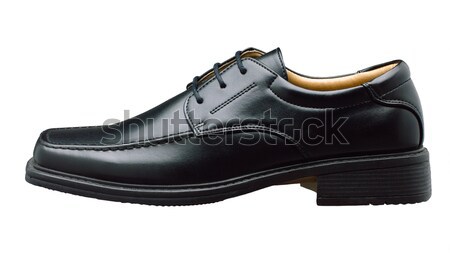 Black leather men shoe on white Stock photo © JohnKasawa