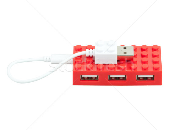 cute design of the USB hubs isolated on white Stock photo © JohnKasawa