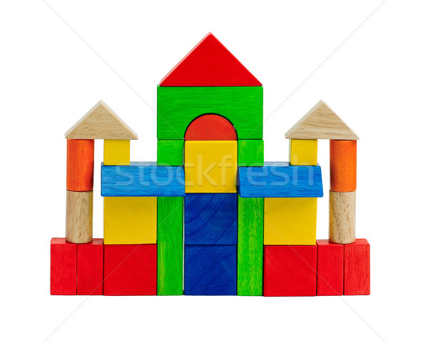 Renkli oyuncak tuğla çocuklar tadını çıkarmak inşa etmek Stok fotoğraf © JohnKasawa