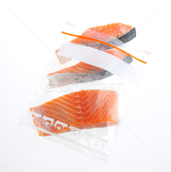 Salmon clean and preservation food for longer life in zipper bag Stock photo © JohnKasawa