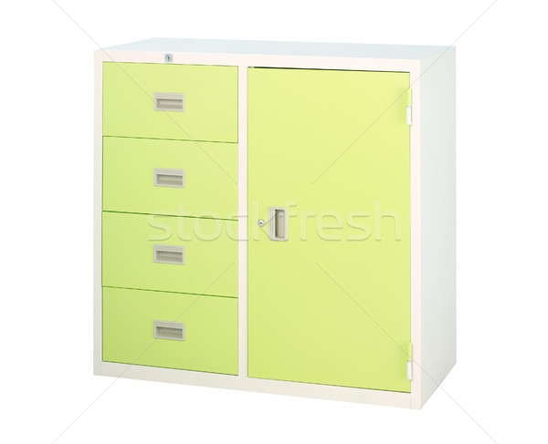 Cabinet in light green color with drawers and shelf isolates  Stock photo © JohnKasawa