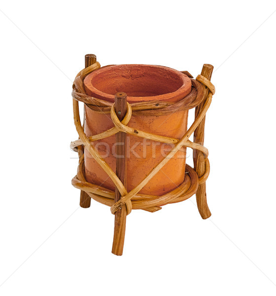 Foto stock: Arcilla · olla · pueden · jarrón · aislado