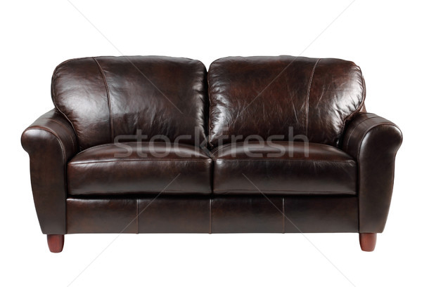 Stock fotó: Luxus · barna · bőr · kanapé · nagyszerű · lakás