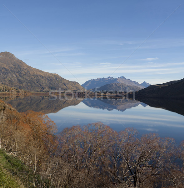 Hayes lake close to Wanaka lake on a sunny day in early autumn N Stock photo © JohnKasawa