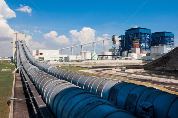 Transport belt to move the lignite or coal to the electricity pr Stock photo © JohnKasawa