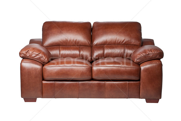 Genuine home furniture leather sofa in brown color    Stock photo © JohnKasawa