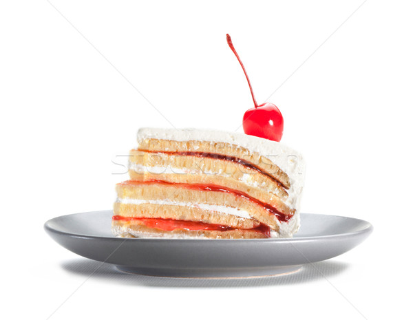 Strawberry cake topping with cherry  Stock photo © JohnKasawa