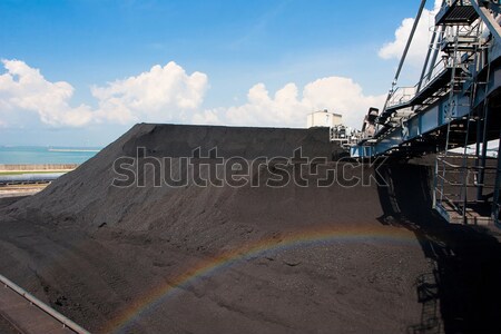 Digger machine digging mass of coal preparing power electric pla Stock photo © JohnKasawa