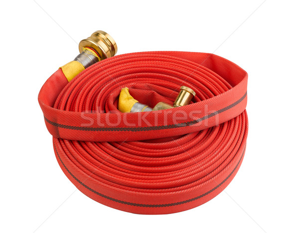 fire hose soft pipe extension water cable isolated on white  Stock photo © JohnKasawa