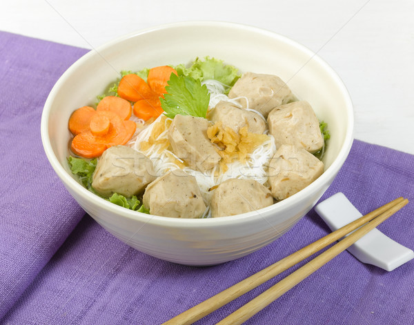 Vegetarian noodle with vegie fishball  Stock photo © JohnKasawa