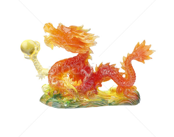 statue sculpture of the red dragon on white Stock photo © JohnKasawa