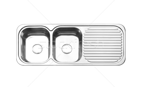 Top view of the sink cleaning dish isolated on white  Stock photo © JohnKasawa