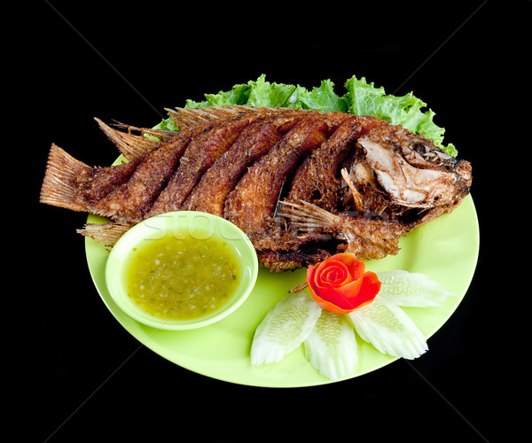 深い 魚 孤立した 黒 シーフード ソース ストックフォト © JohnKasawa