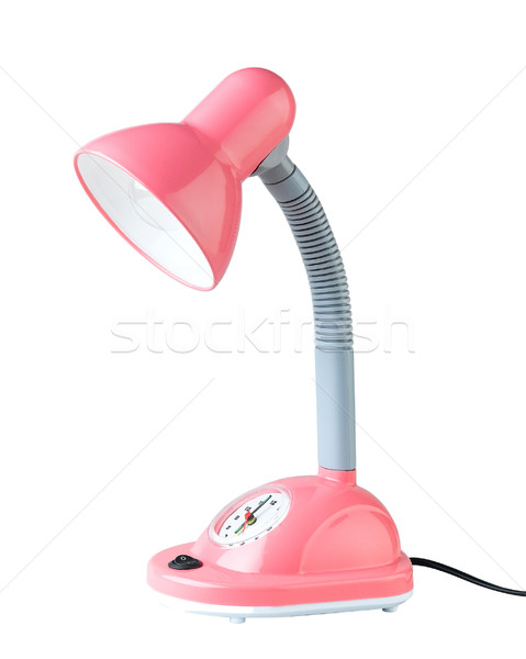 Simply and useful  bedside lamp with clock isolates on white bac Stock photo © JohnKasawa