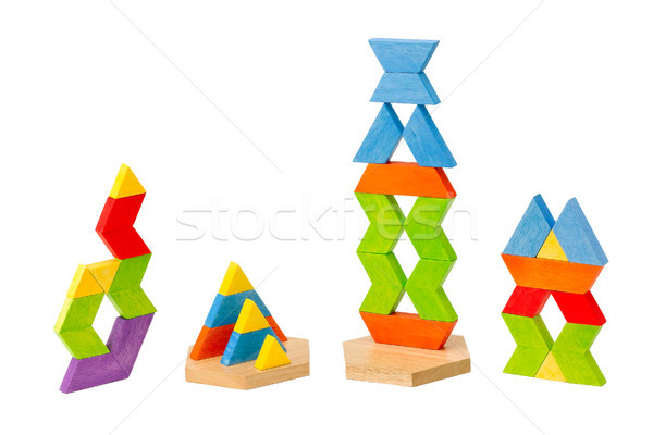 Kleurrijk houten speelgoed blokken groot kinderen leren Stockfoto © JohnKasawa