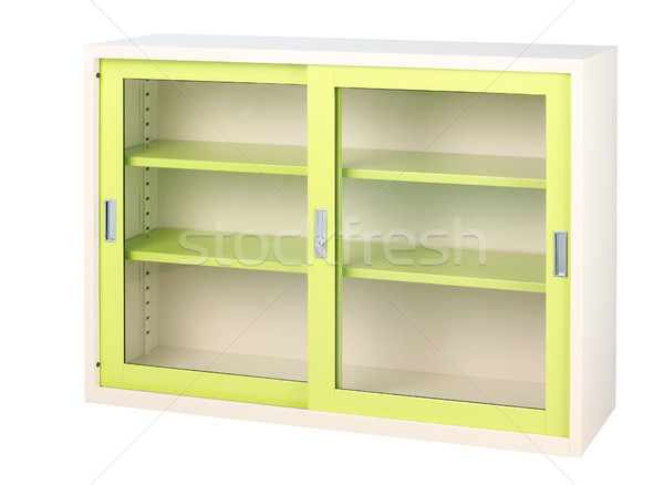 Beautiful bright green empty cabinet with transparent mirror doo Stock photo © JohnKasawa