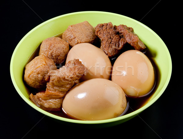 Stockfoto: Ouderwets · thai · stijl · varkensvlees · tofu · eieren