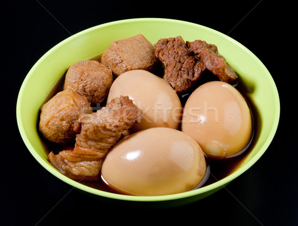 Stock photo: Old fashioned Thai style pork tofu and casseroled eggs 