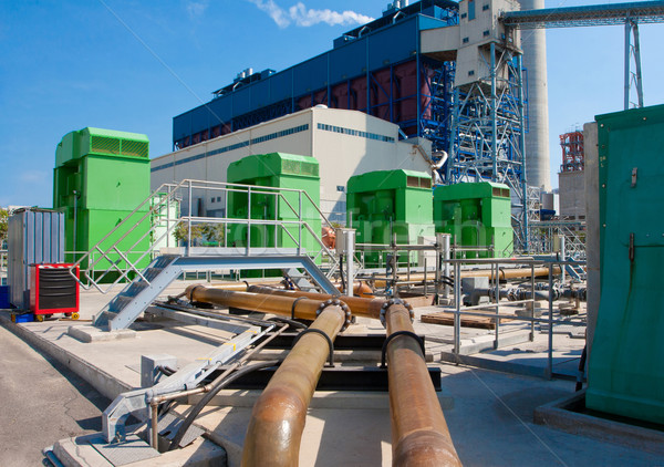 Big water pumps for pumping water from reservior to cooling syst Stock photo © JohnKasawa