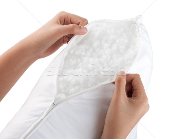Cotton inside the pillow isolated on white  Stock photo © JohnKasawa
