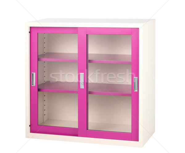 Stock photo: Transparent violet cabinet for keep all documents and display st