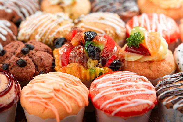 Colorful of tart with variety topping delicious and enjoy your s Stock photo © JohnKasawa