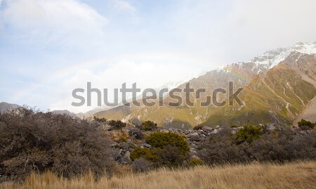 Beautiful rainbow at Mt Cook National park Southern Alps mountai Stock photo © JohnKasawa