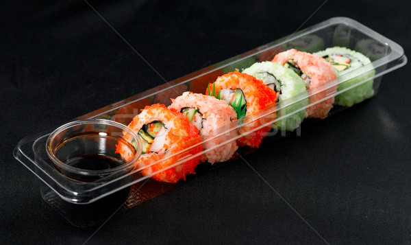 Stock photo: Readymade sushi box 
