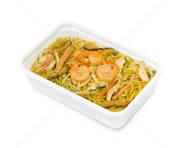 Fried noodle with shrimp storage in a lunchbox easy and convenience Stock photo © JohnKasawa