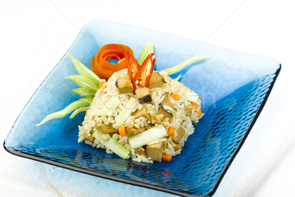 Vegetarian fried rice a healthy food menu great for health Stock photo © JohnKasawa