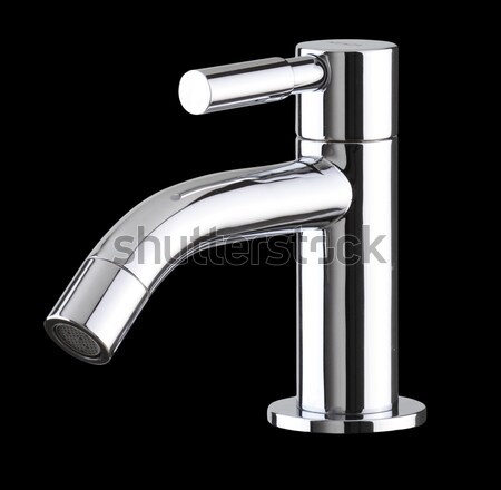 Beautiful chrome faucet fit your new modern style bathroom Stock photo © JohnKasawa