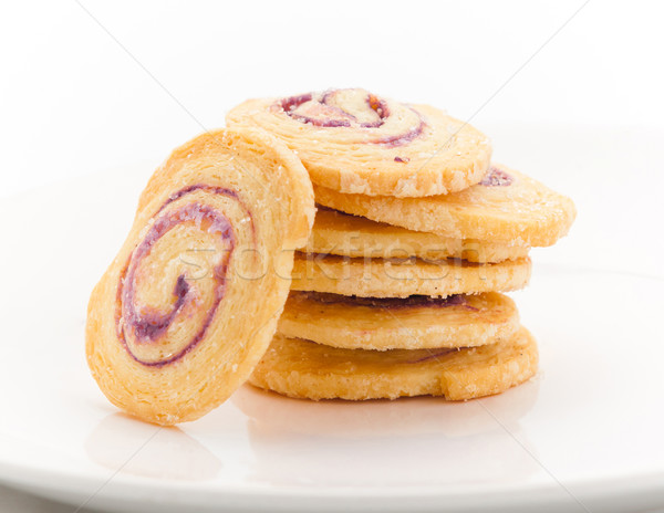 Frambuesa pan azúcar en polvo crujiente dulces postre Foto stock © JohnKasawa
