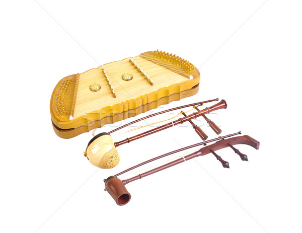 Stock photo: Thai asian music instrument isolated on white 