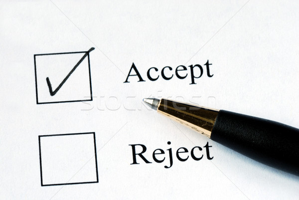 Select the Accept option with a pen Stock photo © johnkwan