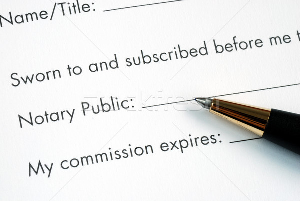 Stock photo: The paper is notarized by the Notary Public