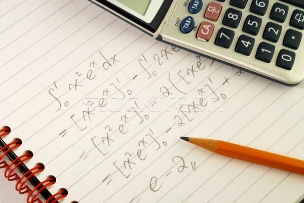 Stock photo: Work on a mathematics question concepts of education and knowledge