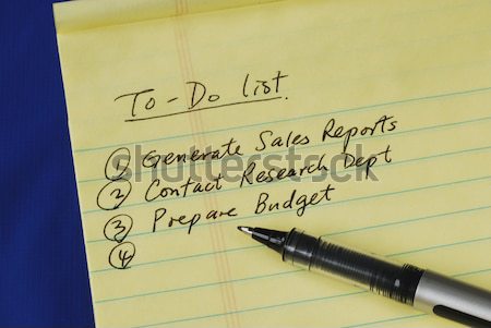 Stock photo: List out the “To Do List” isolated on blue