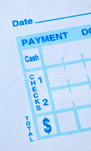 Stock photo: Prepare the bank slip to make a payment