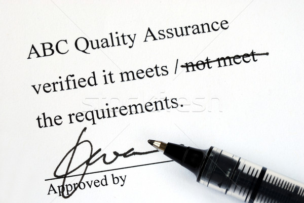 Sign off the quality control document from a makeup institution Stock photo © johnkwan