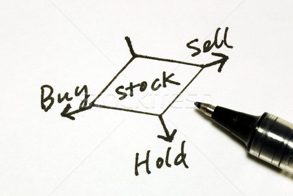 Buy sell or hold stocks concepts of making an investment decision Stock photo © johnkwan